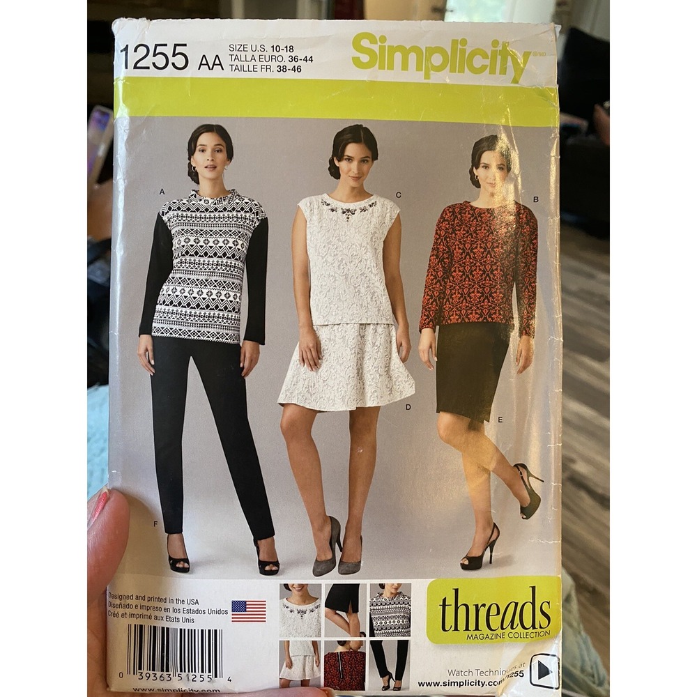 Simplicity 1255 Sportswear Tops, Flared & Straight Skirt & Pants Sz 10-18 UNCUT